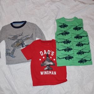Boys Military/Aircraft T-shirts bundle of 3